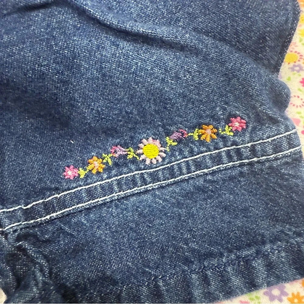 Y2K Happy Kids Floral Top and Denim Pants Set for Kids Size 6-9 Months